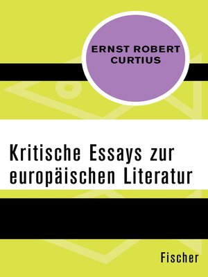 cover image of Kritische Essays zur europäischen Literatur